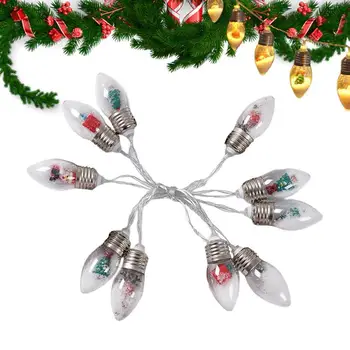 Гирлянда для Рождественской елки, светодиодный Снеговик, Глобус, патио, гирлянда для освещения комнаты Санта-Снеговика на батарейках, гирлянда для домашнего забора