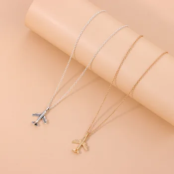 Классический дизайн, модное мужское и женское ожерелье-самолет, простая серебряная цепочка на ключицу, чокер-самолет, подарок на день рождения