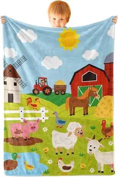 Мягкое детское одеяло на ферме для маленьких мальчиков, одеяло для домашних животных на ферме для мальчиков, одеяла для девочек, милые овечки