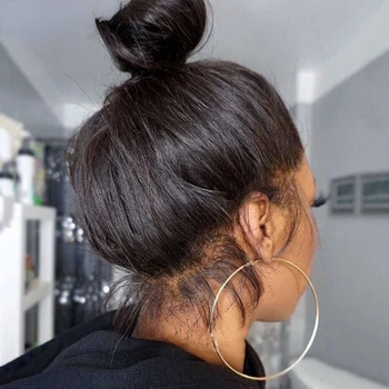 Настоящий полностью кружевной парик, Прямые парики из человеческих волос для чернокожих женщин, натуральный Бразильский HD Прозрачный Кружевной Фронтальный парик, предварительно выщипанный Remy