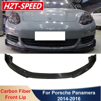 Обвес для переднего спойлера из настоящего углеродного волокна, Лопата, Бампер, Подбородок, Обвес для Porsche Panamera Модификации 2014-2016