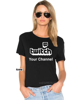 Персонализированная футболка с логотипом Twitch на заказ (Подарок для стримеров, транслирующих Ваш канал, Удобная футболка, Повседневная футболка С коротким рукавом