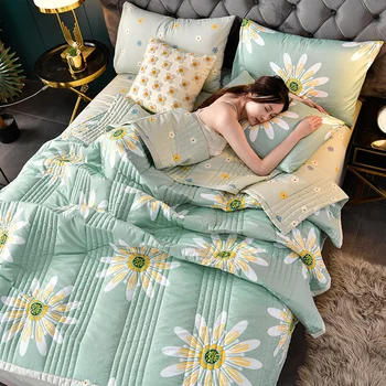 Стеганое весенне-летнее одеяло королевского размера, Мягкие удобные одеяла, которые можно стирать в машине, одинарное двойное одеяло для кровати, стеганое одеяло 150x200